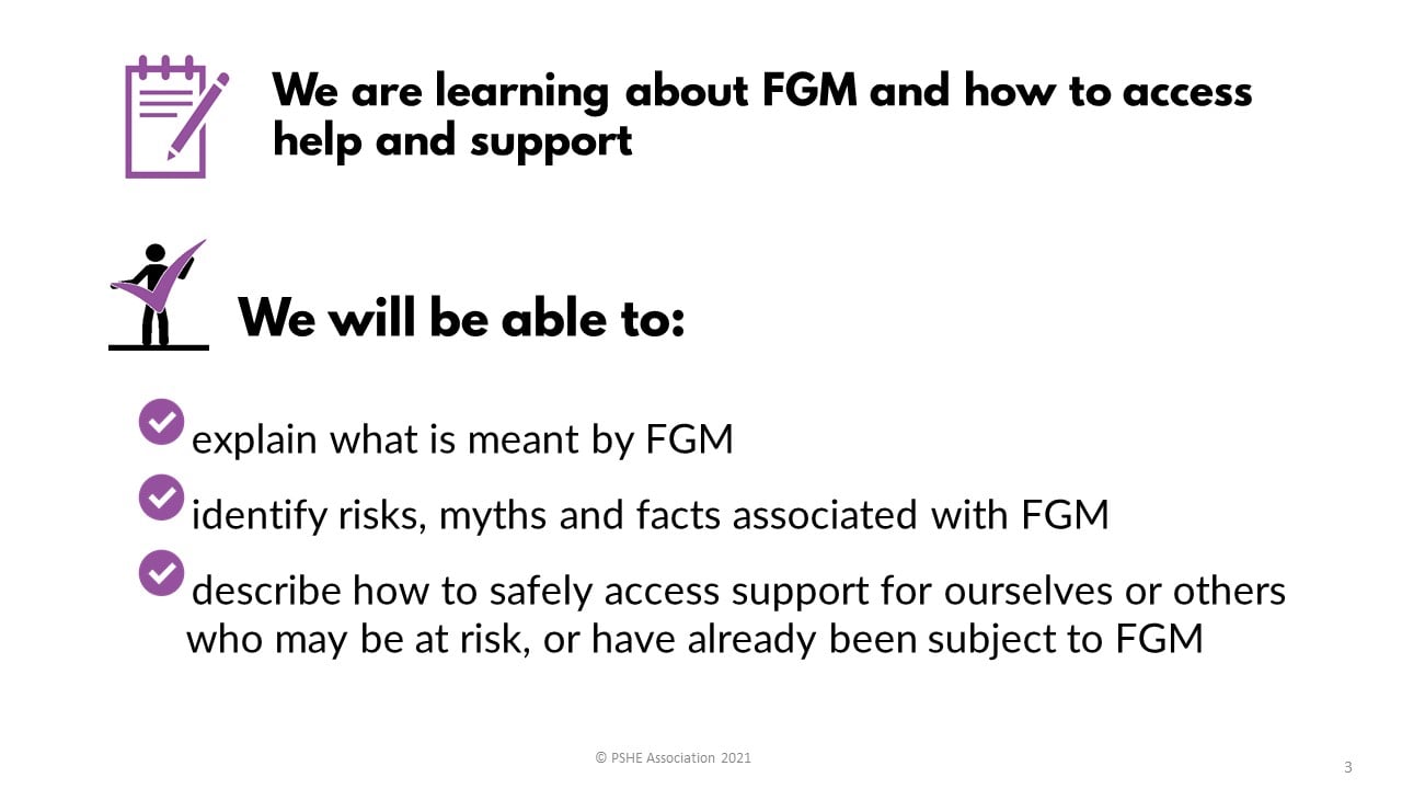 Keeping safe FGM lesson plans